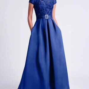 blue formal gown, made by Modressy, size 10 but runs small